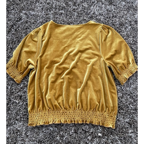 Madewell Velvet Smocked Crossover Top - Picture 5 of 9